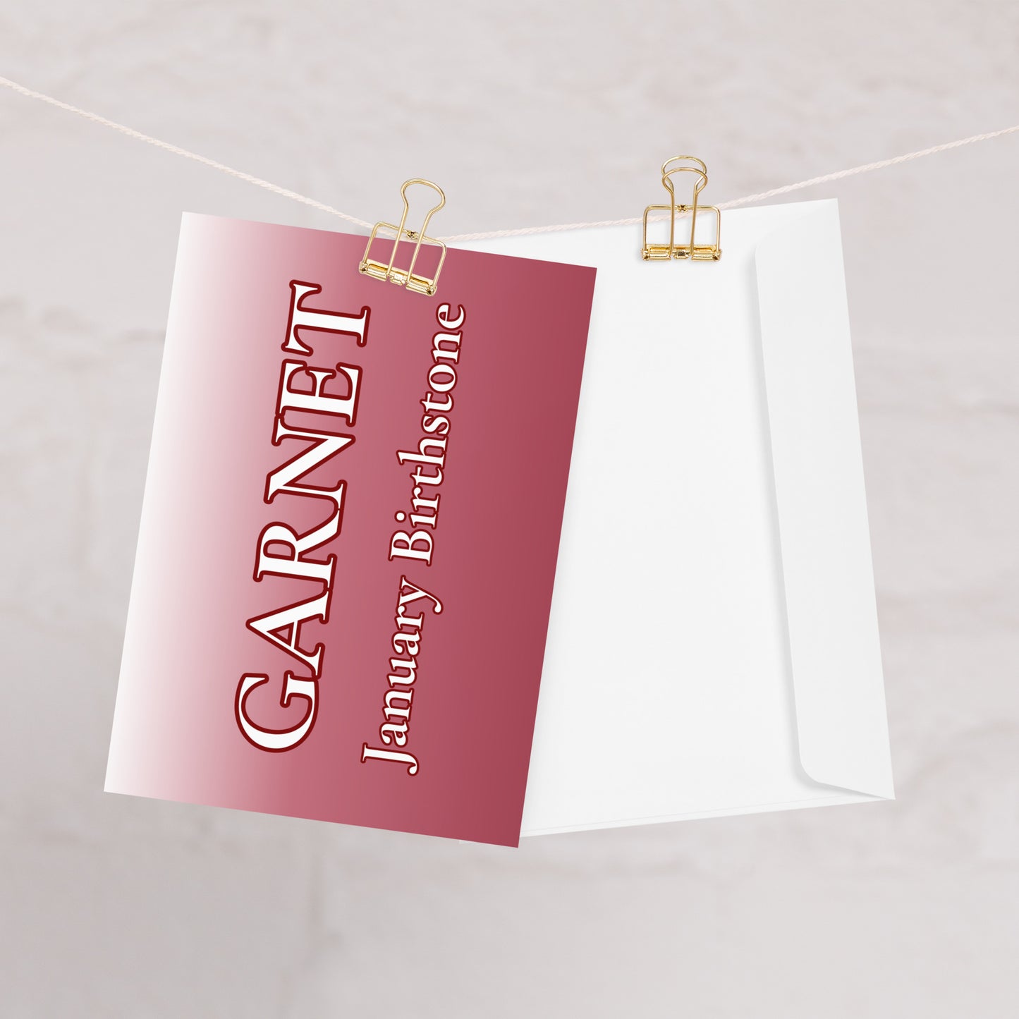 January Garnet Birthstone Greeting Card – Strength, Protection, Resilience