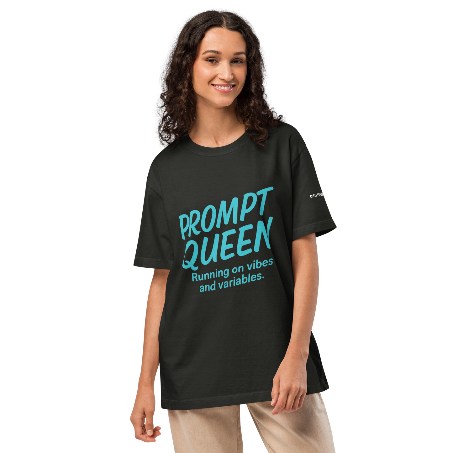 Prompt Queen Oversized Tee, Vintage Streetwear Fit, 100% Cotton