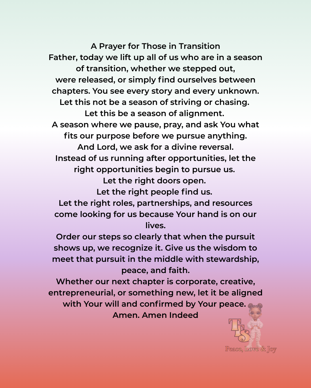 A Prayer During Transition