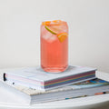 January Garnet Birthstone Can-Shaped Glass (16 oz) with Lid & Straw