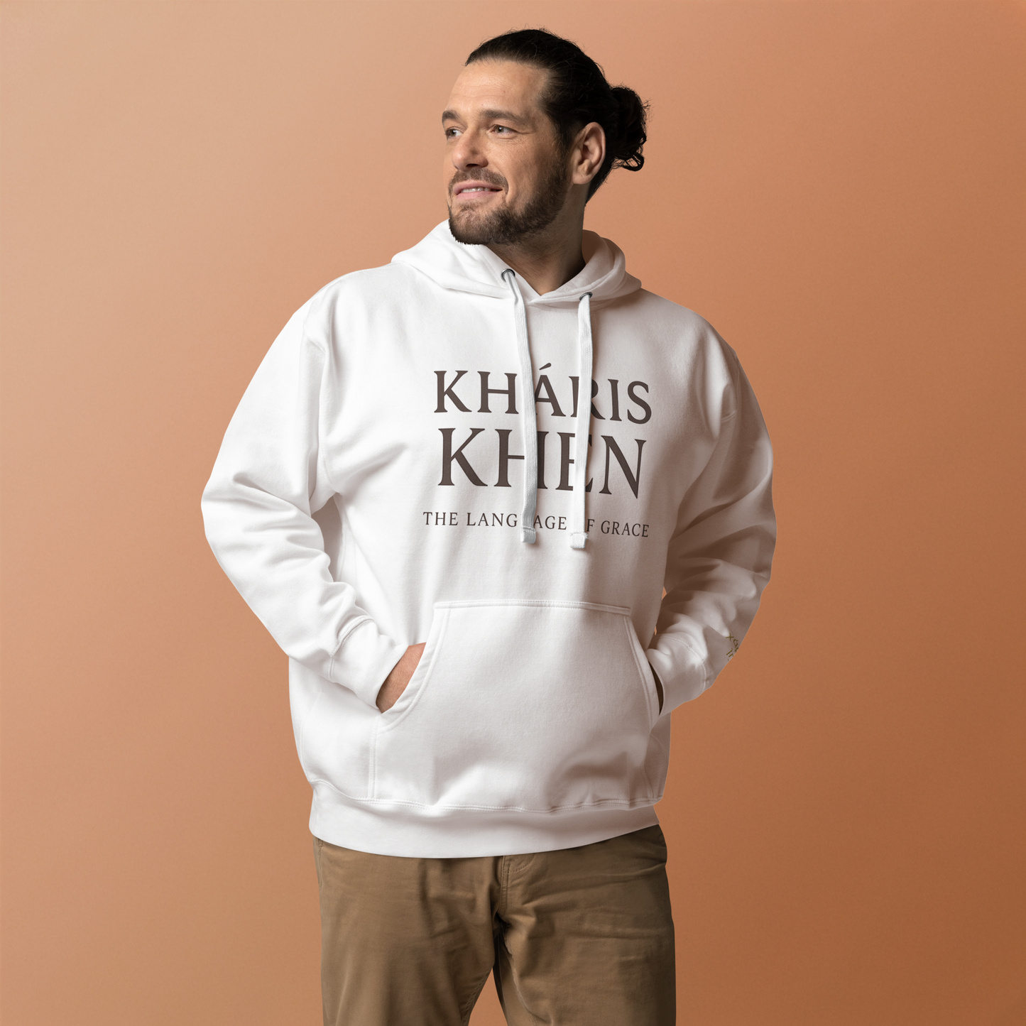 KHÁRIS & KHEN Christian Hoodie | Greek Grace and Favor Sweatshirt | Faith-Based Streetwear for Women