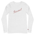 January Garnet Birthstone Long Sleeve Tee | Custom Zodiac & Birthdate Wrist Embroidery
