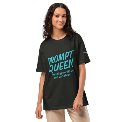 Prompt Queen Oversized Tee, Vintage Streetwear Fit, 100% Cotton