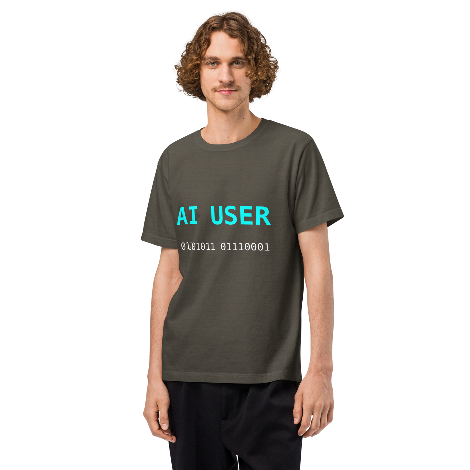AI USER Oversized Vintage Tee, Streetwear Fit, 100% Cotton